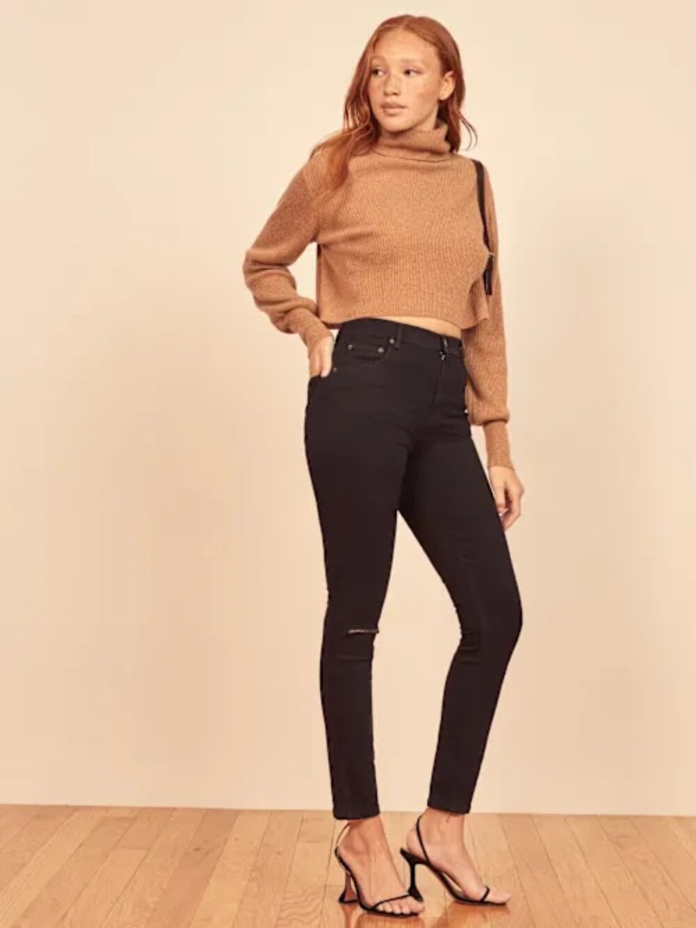 Reformation Harper High Rise Skinny Jeans - Color: Black - Size: 30